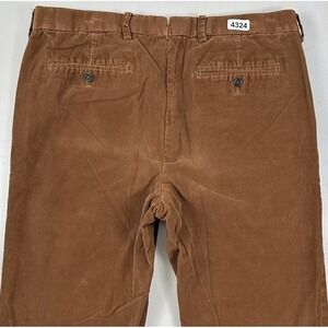 Lands' End Men's Tailored Fit Corduroy Pants 36x34 Brown Fine Wale 100% Cotton